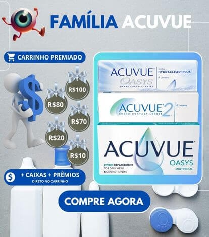 Carrinho premiado lentes de contato Acuvue