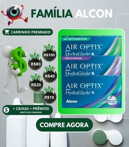 Carrinho premiado lentes de contato Air Optix Hydraglyde