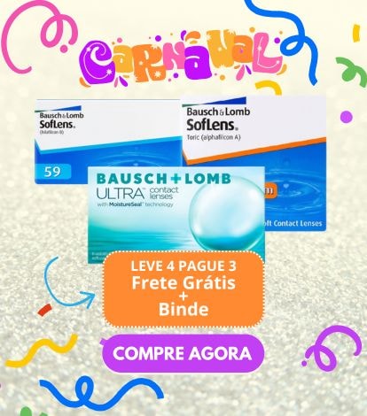 Carnaval com lentes de contato Bausch e Lomb