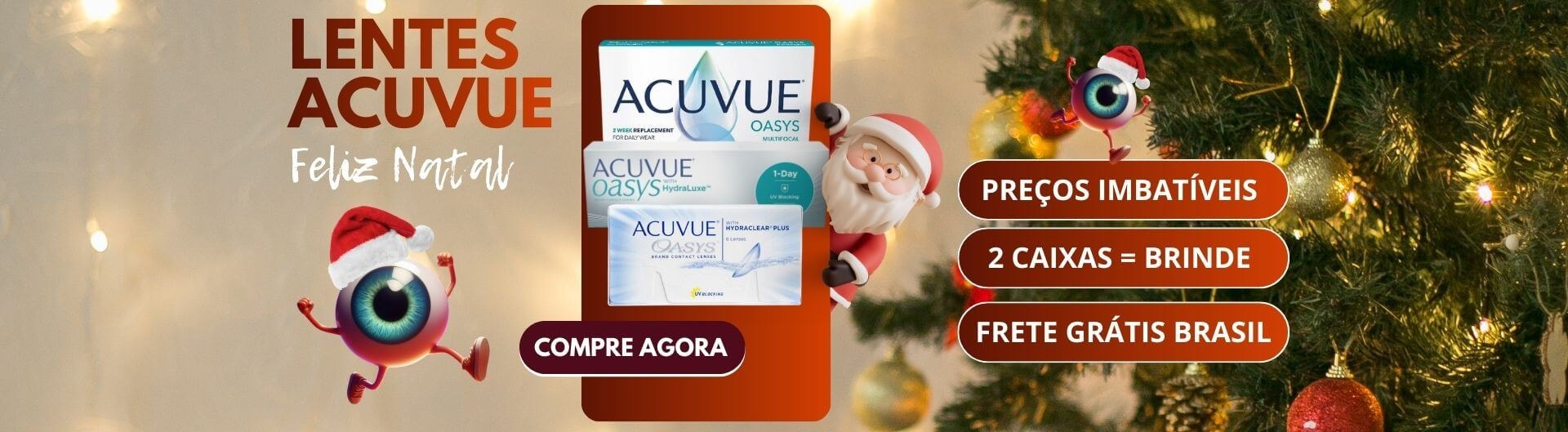 Lentes de contato Acuvue no Natal