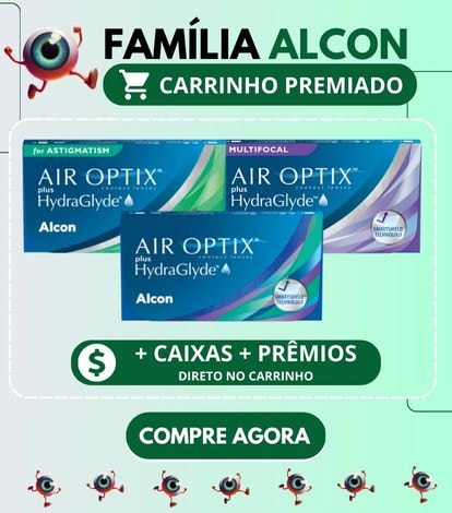 Carrinho premiado lentes de contato Air Optix Hydraglyde